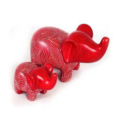 Maasai Red Elephant - Soapstone for wholesale by Mbare Home + Gift