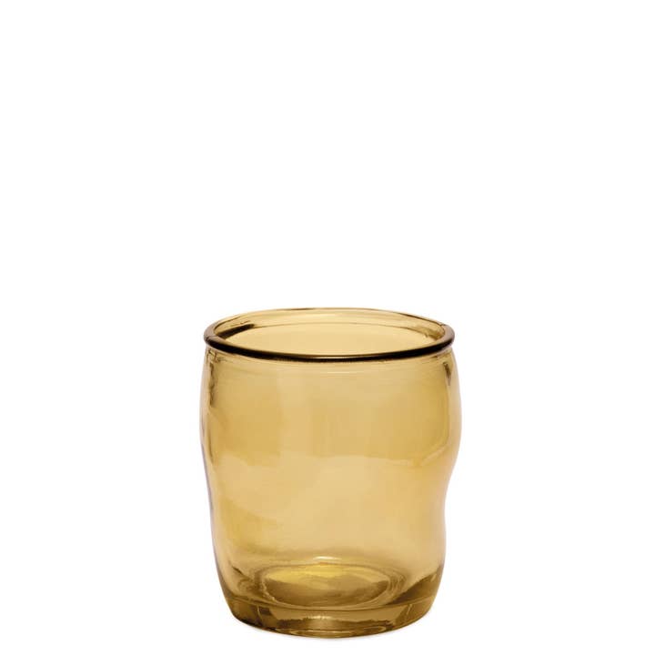 Yellow glass bathroom cup for wholesale by Andrea House