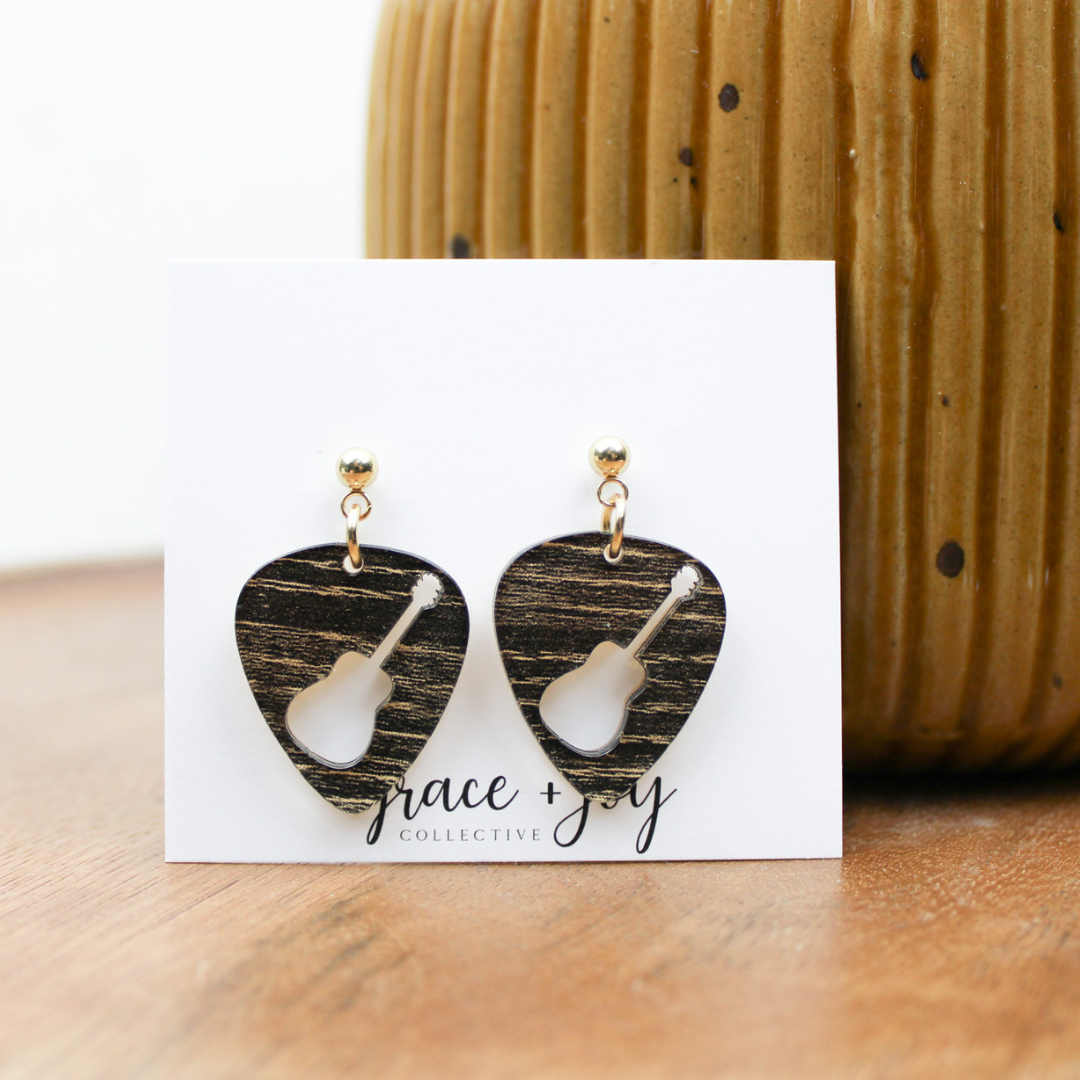 Grace + Joy Collective - Wholesale Dangle Earrings - Guitar Pick Dangle Earrings, Acrylic Earrings   3