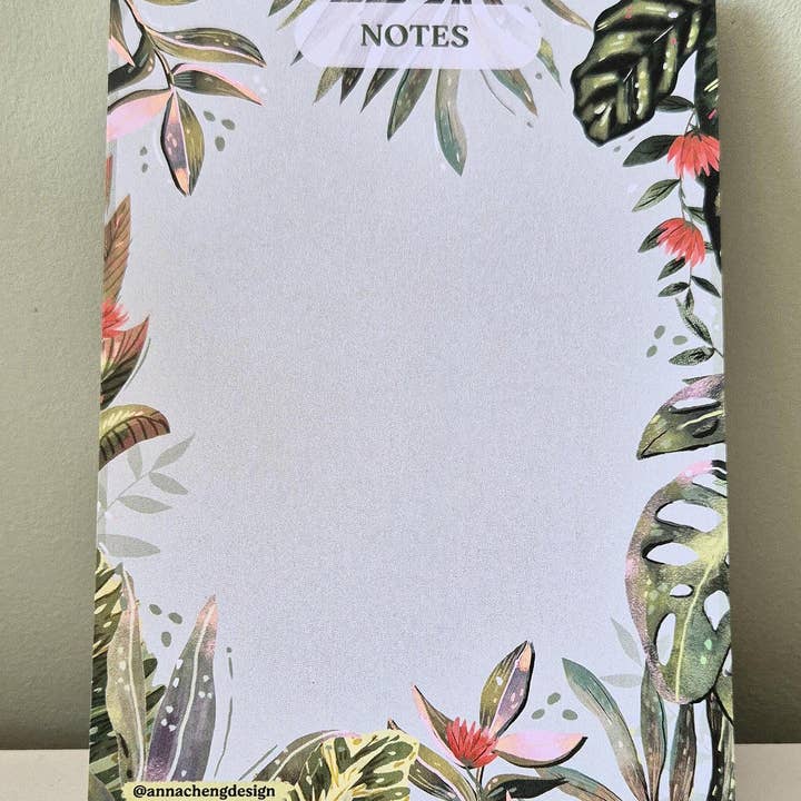 Anna Cheng Design – wholesale Notepad – Tropical Botanical Notepad - 50 Pages, Recycled Paper3