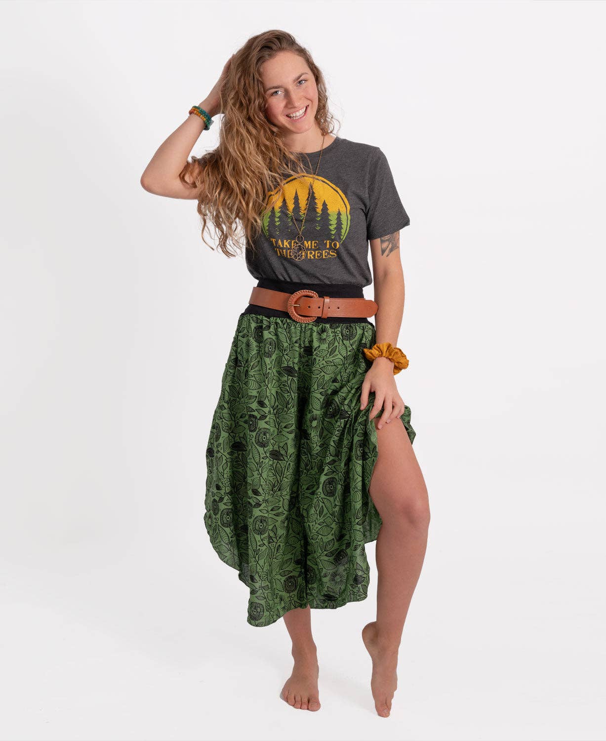 Soul Flower - Wholesale Screen Printed T-Shirt - Women's - Take Me To The Trees Heathered T-Shirt - Unisex Outdoor Tee1