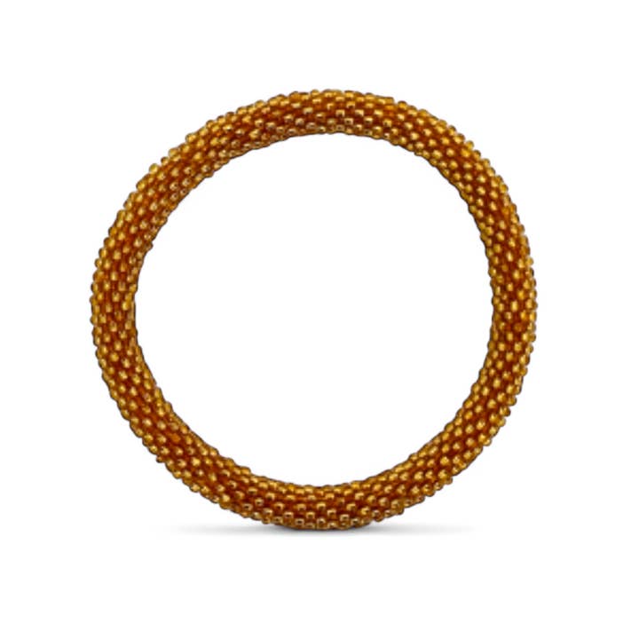 Maison Yvelise - Wholesale Beaded Bracelet - Plain Light Gold Nepalese Bracelet