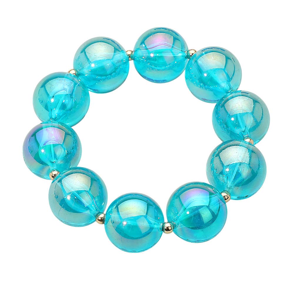 Sensibling Corp. - Wholesale Beaded Bracelet - Chunky Iridescent Ball Beaded Bracelet5