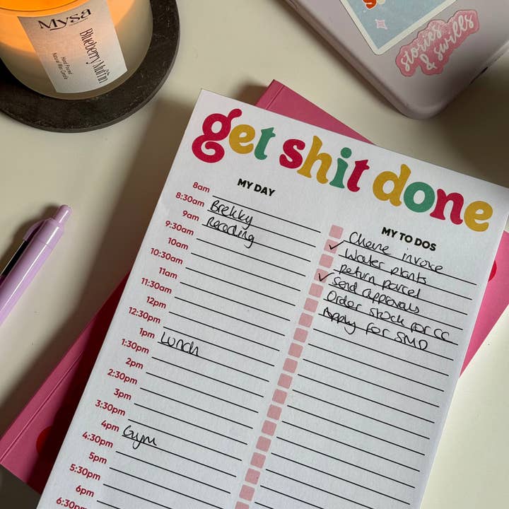 Get Shit Done A5 To Do Notepad for wholesale by Short Stuff