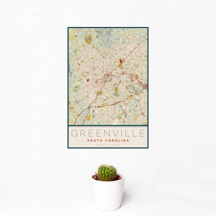 Greenville SC Map Print Woodblock for wholesale by JACE.design