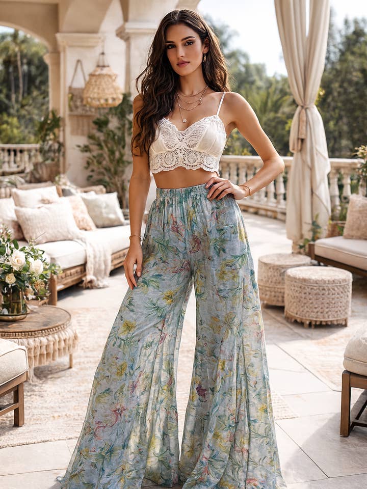 Celestial Garden Palazzo for wholesale by The Nu Vintage
