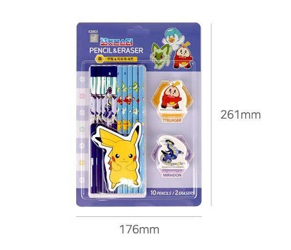 BCZShop - Wholesale Pencil - POKEMON PENCIL & SHAPED ERASER SET5