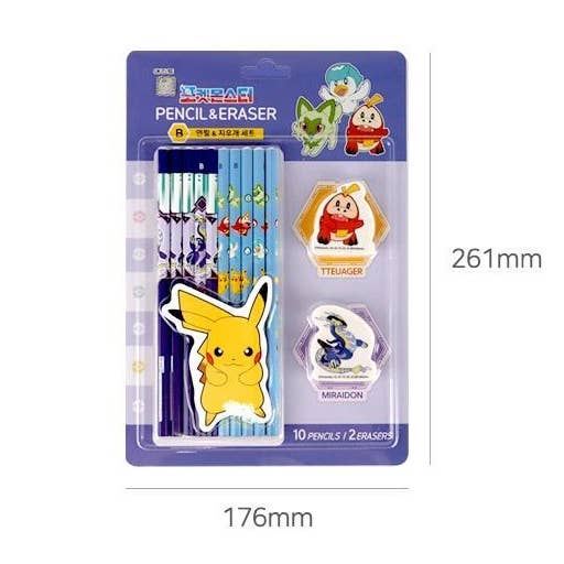 BCZShop - Wholesale Pencil - POKEMON PENCIL & SHAPED ERASER SET5