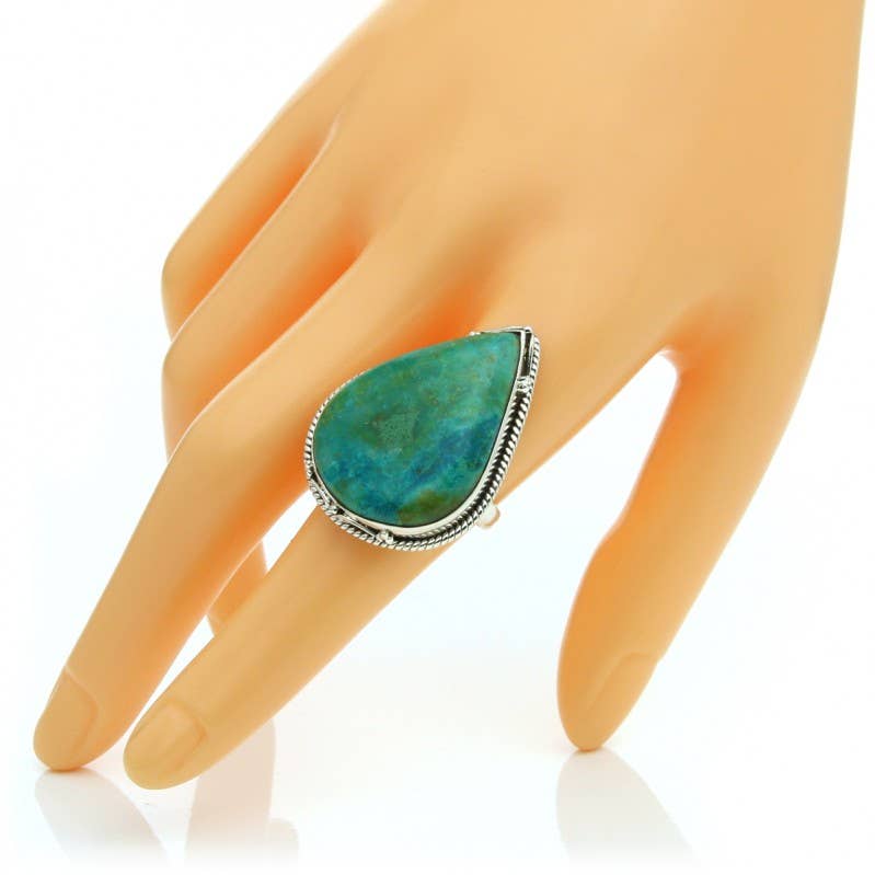 UniArt - Wholesale Cocktail/Statement Ring - Azurite drop ring and 925 silver8