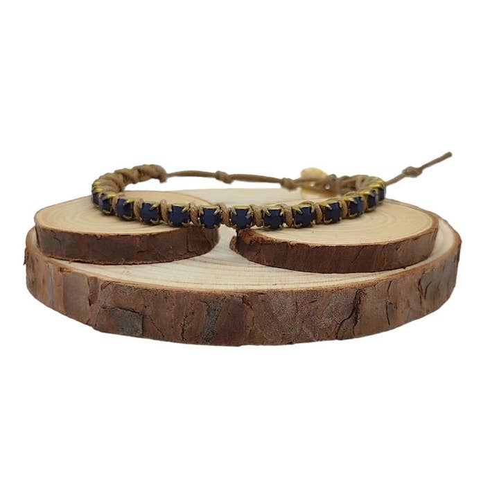 Crystal Chain Bracelets Medium - Deep Sea para venta al por mayor de QUÉ MÁS JEWELS