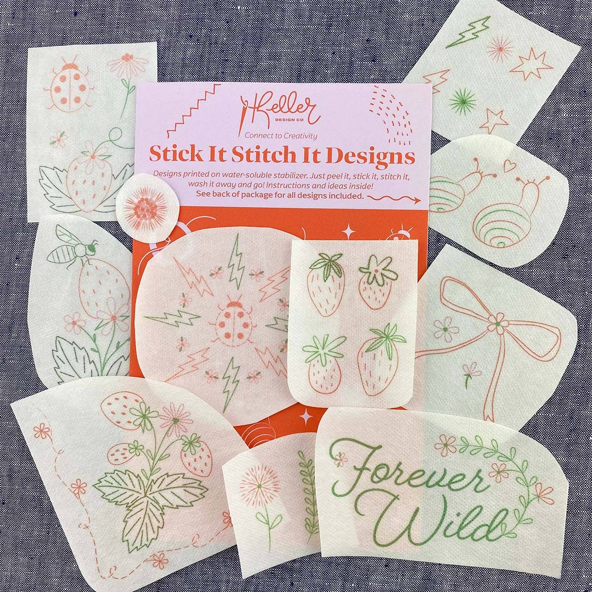 Keller Design Co. - Wholesale Embroidery/Cross Stitch Supplies - Stick It Stitch It Water Soluble Embroidery Patterns-Strawberry Patch9