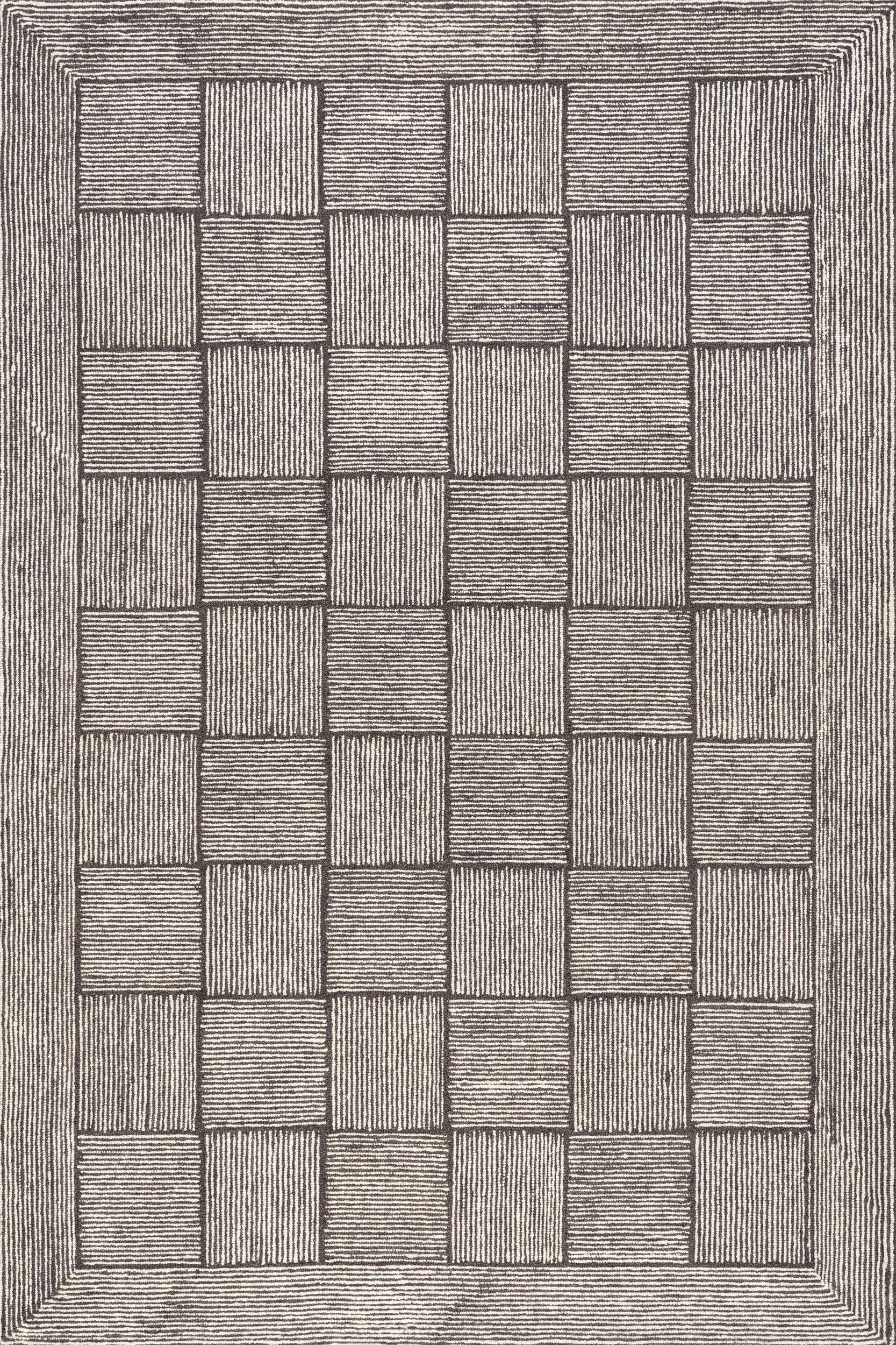 Dark Brown Milo Tiled Wool Area Rug for wholesale on Faire0