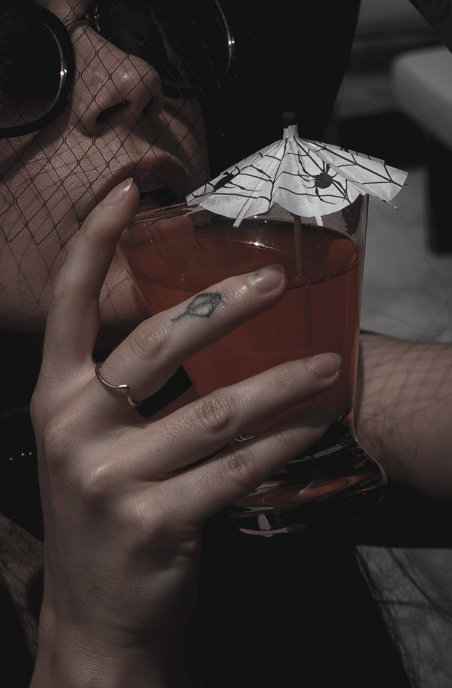 Lively Ghosts - Wholesale Cocktail Pick - Haunted Spirits 'Spiders' | Spooky Cocktail Umbrellas [15 Pack]3