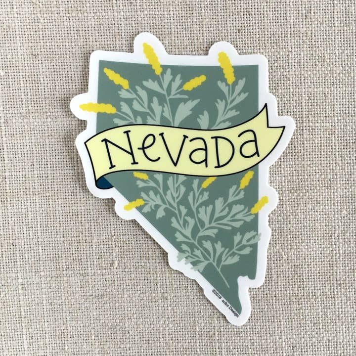 Sticker vinyle État du Nevada pour la vente par acbc Design