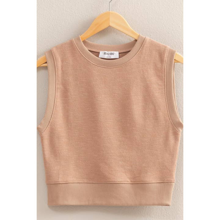 HYFVE - Wholesale Shirt - Women's - DZ25C551-Fitted Banded Waist Sleeveless Crop Top