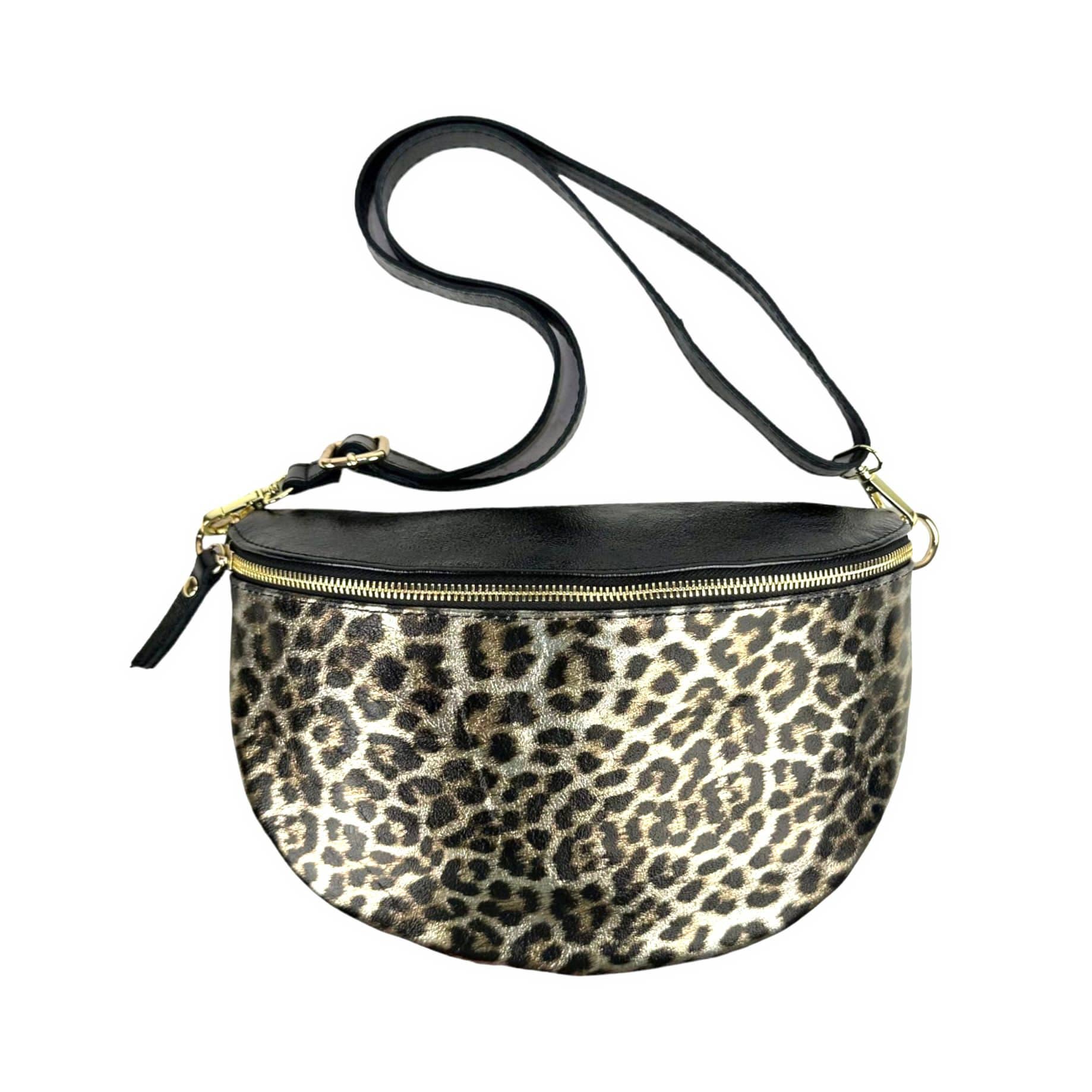 Chenson & Gorett - Vente Sac ceinture – femme - Sac de taille en cuir avec imprimé léopard et effet brillant6
