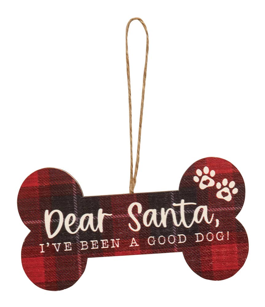 The Hearthside Collection - Vente Lots de décorations - Suspensions Os de Noël « We Woof You A Merry Christmas », lot de 4 modèles assortis5