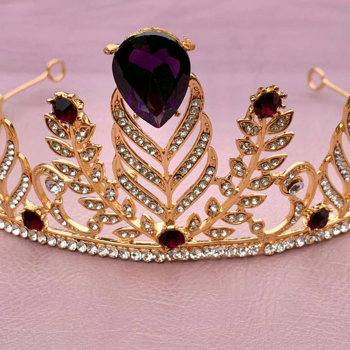 QueenMee Accessories - Wholesale Tiara - Women's - Purple Tiara Peacock Feather0