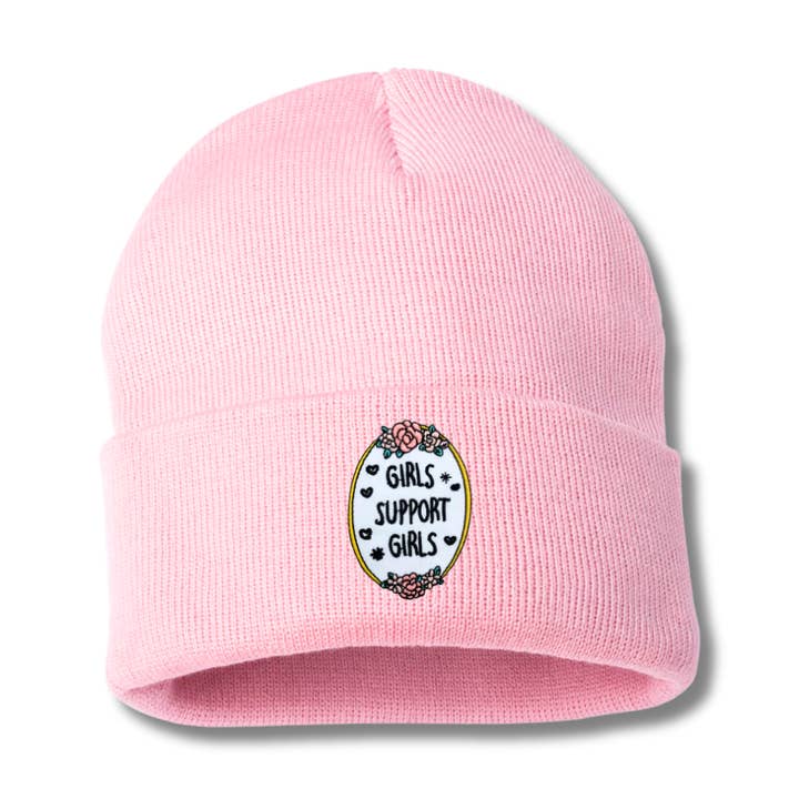 Girls Support Girls Beanie | Customizable | NYC Gifts for wholesale by Fusion Artsy