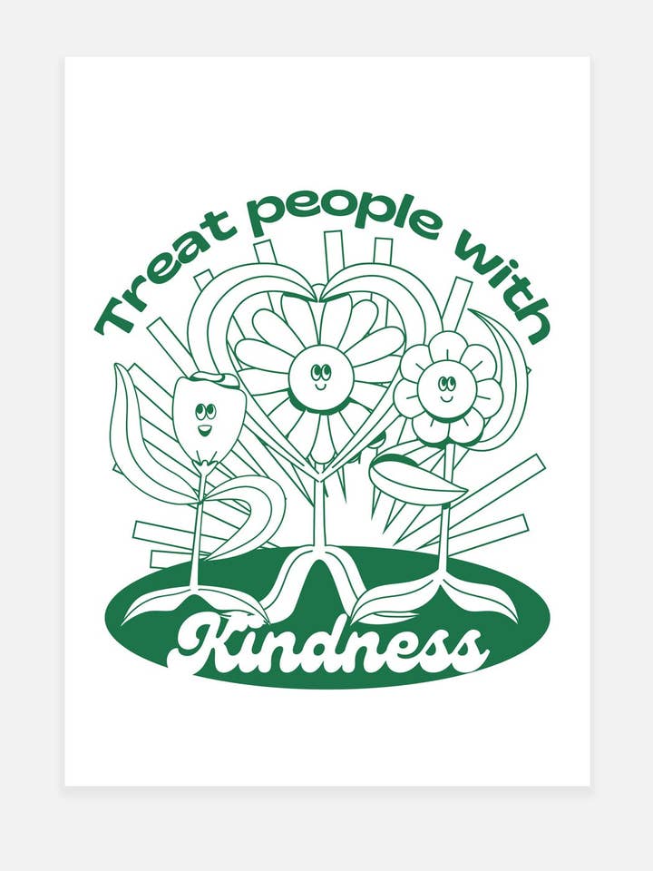 Treat People With Kindness Print for wholesale by Noonstead