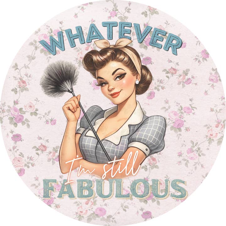 Retro Girl Whatever 3x3 Sublimation / 4x4 Canvas Magnet for wholesale by JAC Wholesale