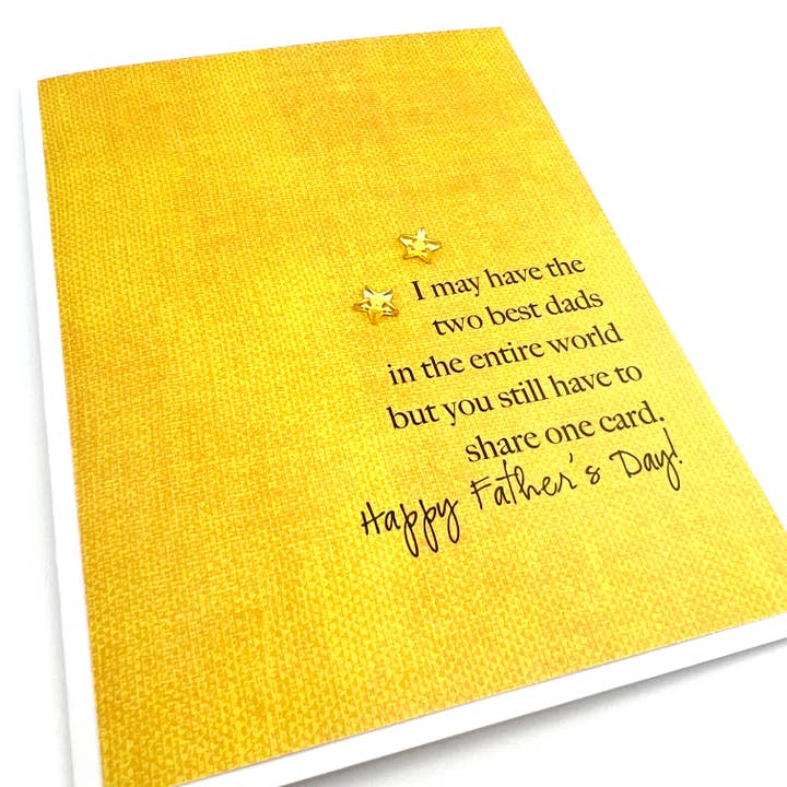 Father’s Day Two Best Dads funny card for wholesale by Muddy Mouth Cards