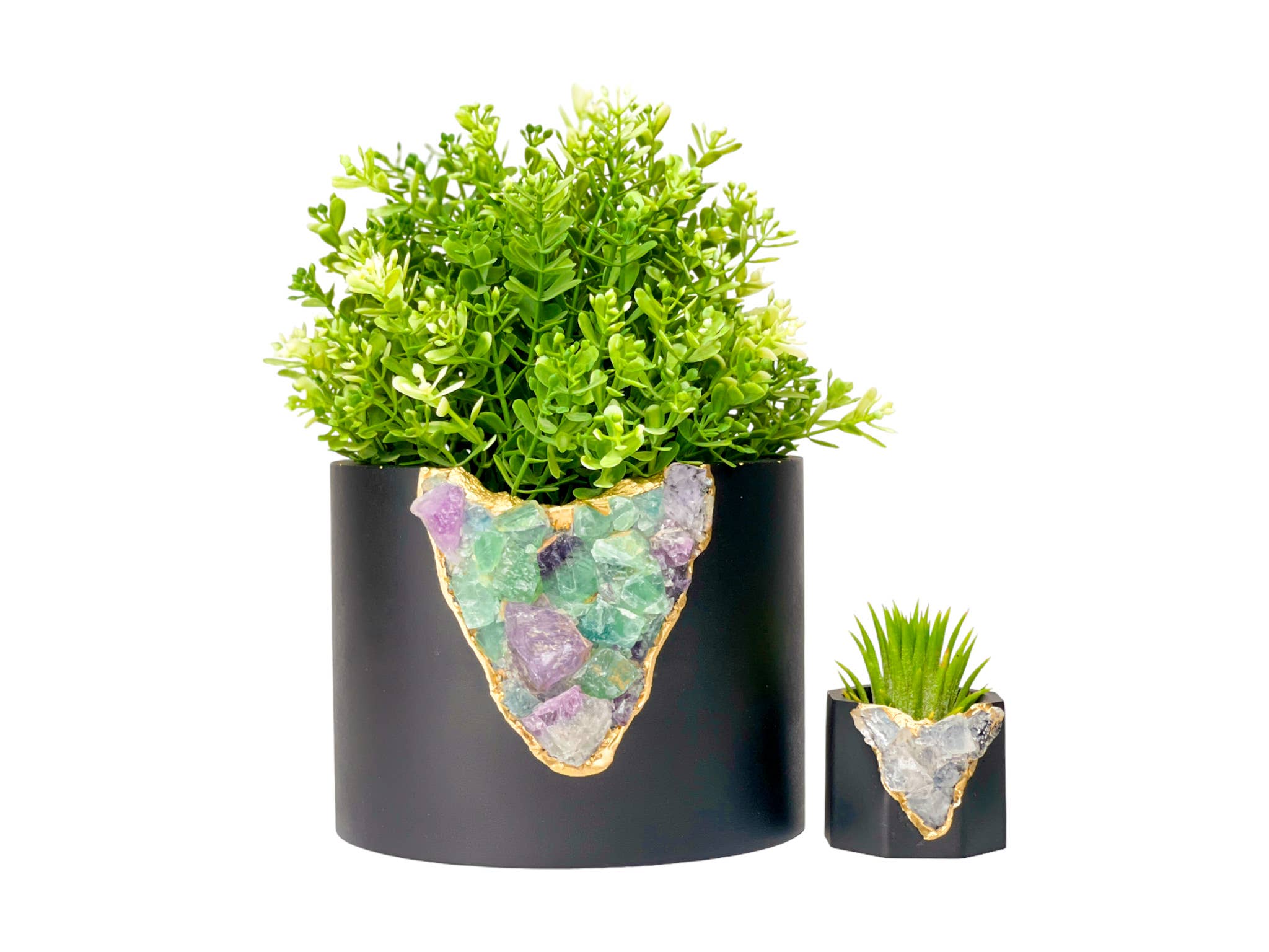 Planters Made in the USA - Vente Pot - Jardinière Geode de 6 po, grand pot en cristal, vase cylindrique fait main9