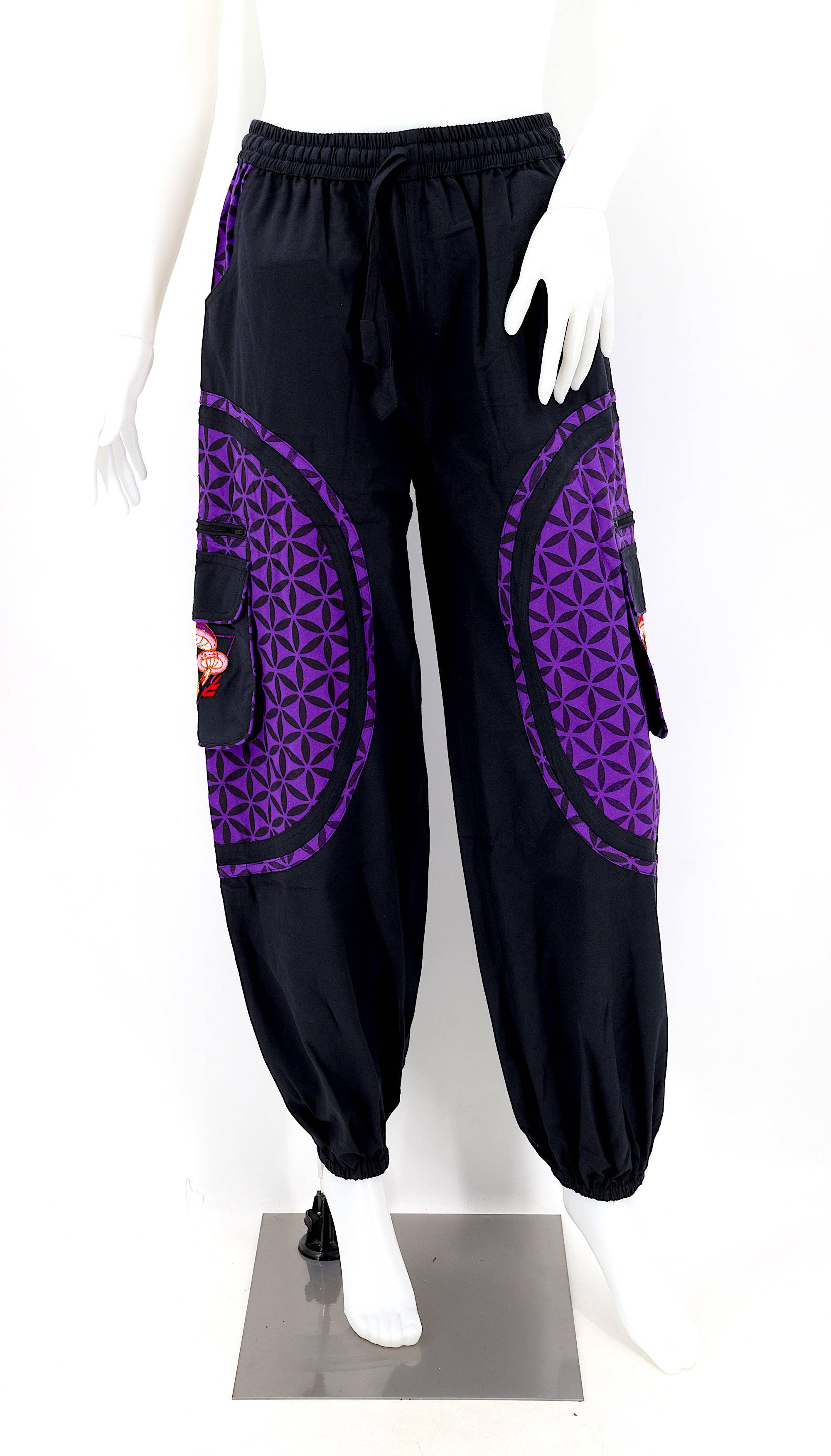 Himalaya Handmade - Wholesale Pants - Women's - Cotton Hippie Handmade Harem Mushroom Embroidered Bohemian Pants47