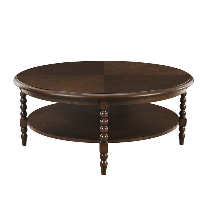 Olliix - Wholesale Coffee Table - Round Coffee Table with Shelf, Brown*2