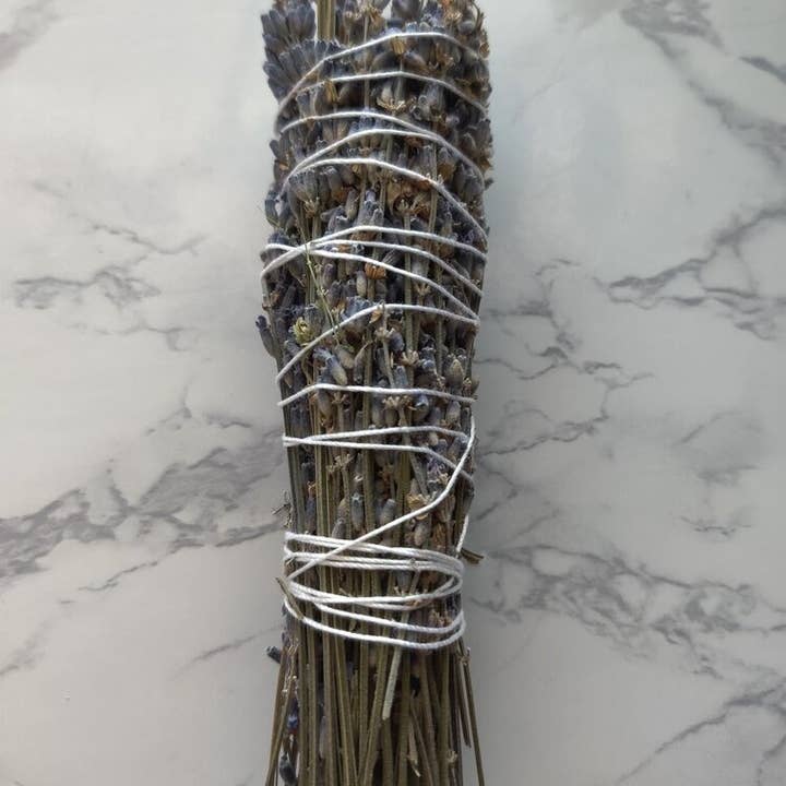 Locally Grown/Wrapped/Dried Lavendar Smudge Sticks for wholesale by Love, Sex, And Magic Co.
