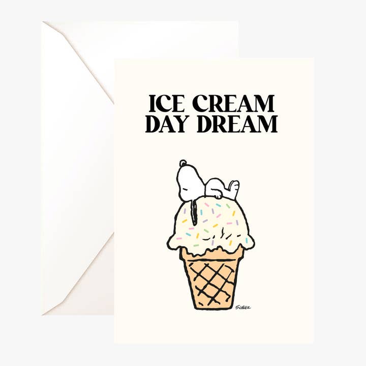 Doppelte Karte Snoopy "Eiscreme-Traum" + Umschlag für den Großhandel von Titlee