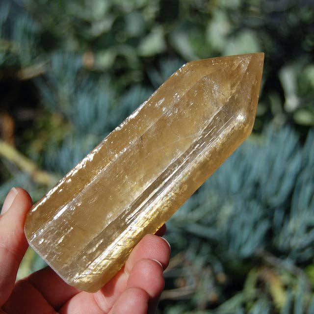 Caspar Curiosities - Wholesale Spiritual Stone/Crystal - ONE XL Pale Honey Calcite Crystal Tower, 5 to 7 inches3