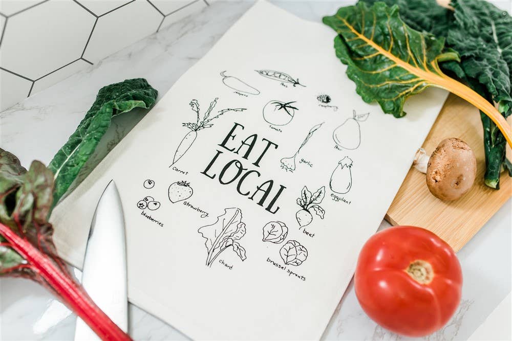 Ladybug Press - Wholesale Tea Towel - Eat Local Tea Towel6
