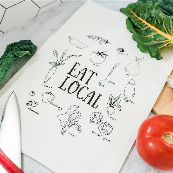 Ladybug Press - Wholesale Tea Towel - Eat Local Tea Towel6