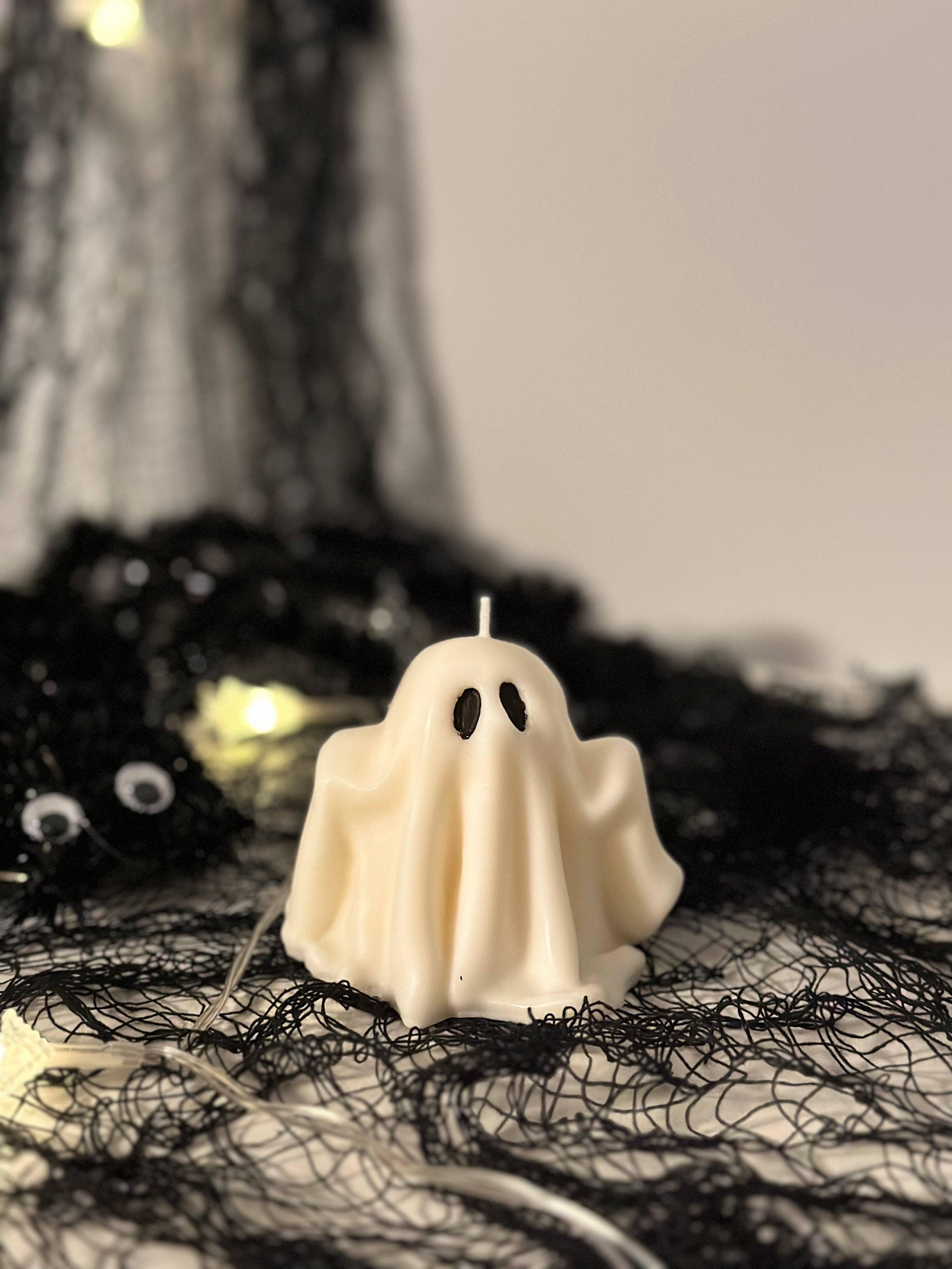 Sugar Candle - Vente Bougies piliers - Bougie Fantôme d'Halloween – bougie d'Halloween effrayante & cadeau pour toute occasion0