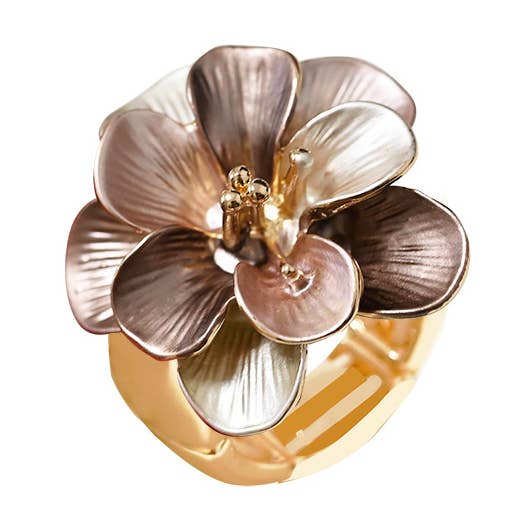 Elastischer Ring mit emaillierter Blume - SW25448B106 für den Großhandel von AMORINO SRL