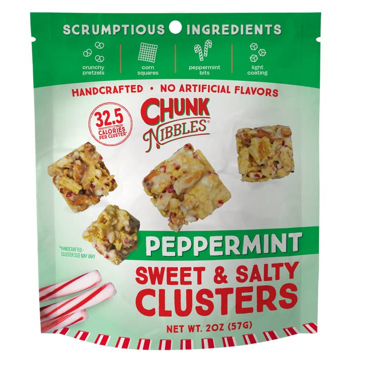 Morceaux de Menthe Poivrée de Fêtes 2oz Pack de Collation pour la vente par Chunk Nibbles