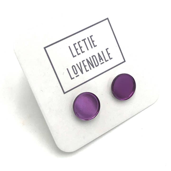 Spejl Mini Disc Stud Øreringe for engroshandel hos Leetie Lovendale