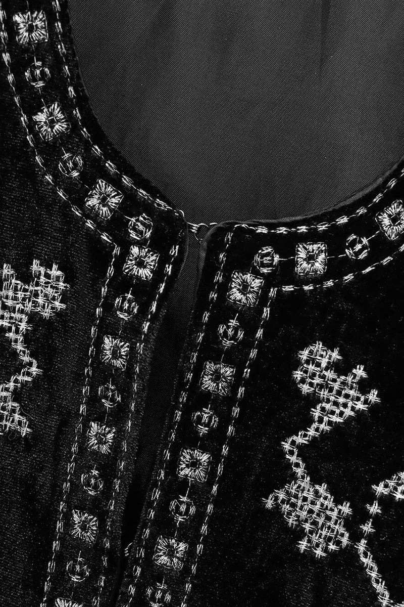 BLACK Patterned Open-Front Shacket for wholesale on Faire5