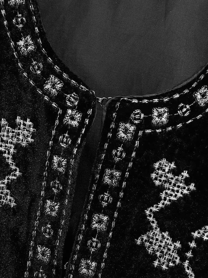 BLACK Patterned Open-Front Shacket for wholesale on Faire5