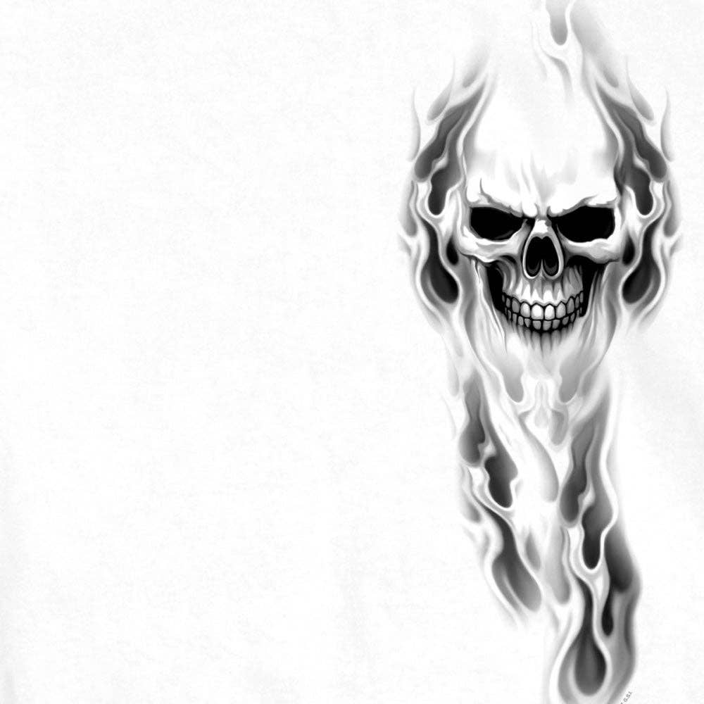 Hot Leathers GMD1080 Mens 'Ghost' Skull Double Sided White T-Shirt for wholesale on Faire2