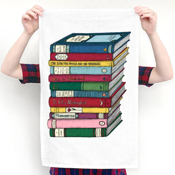 First Edition Books - Art Tea Towel for wholesale by The Nonsense Maker