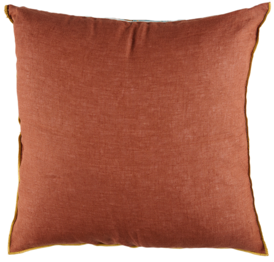 Stamen Studio srl – wholesale Dekorativ kudde – Terrakotta - blommig kudde med broderad kant1