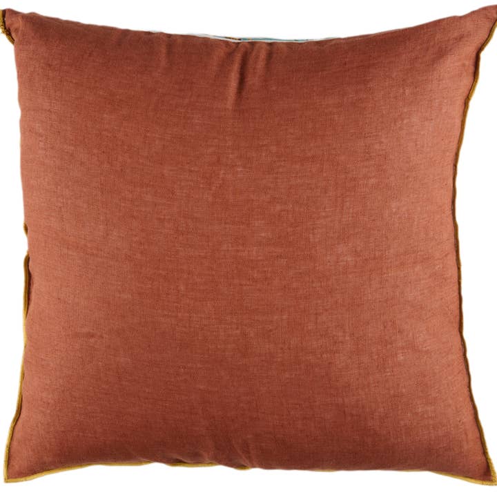 Stamen Studio srl – wholesale Dekorativ kudde – Terrakotta - blommig kudde med broderad kant1