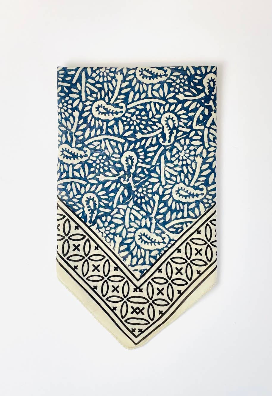 CurlyCandle - Vendita all'ingrosso Bandana - Unisex - Bandana stampato a blocchi - Paisley indaco0