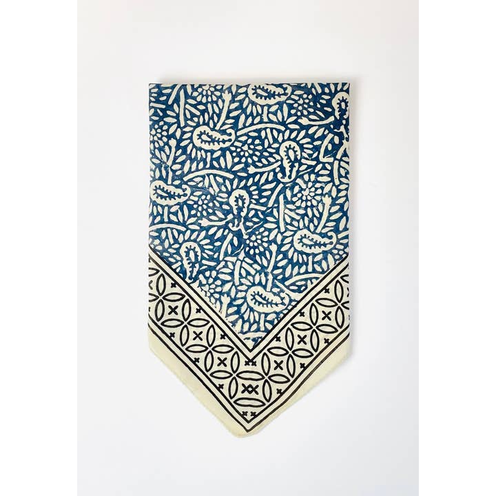 Block Printed Bandana - Indigo paisley and other Purchase Wholesale blue bandanas. Free Returns & Net 60 Terms on Faire trending on Faire.