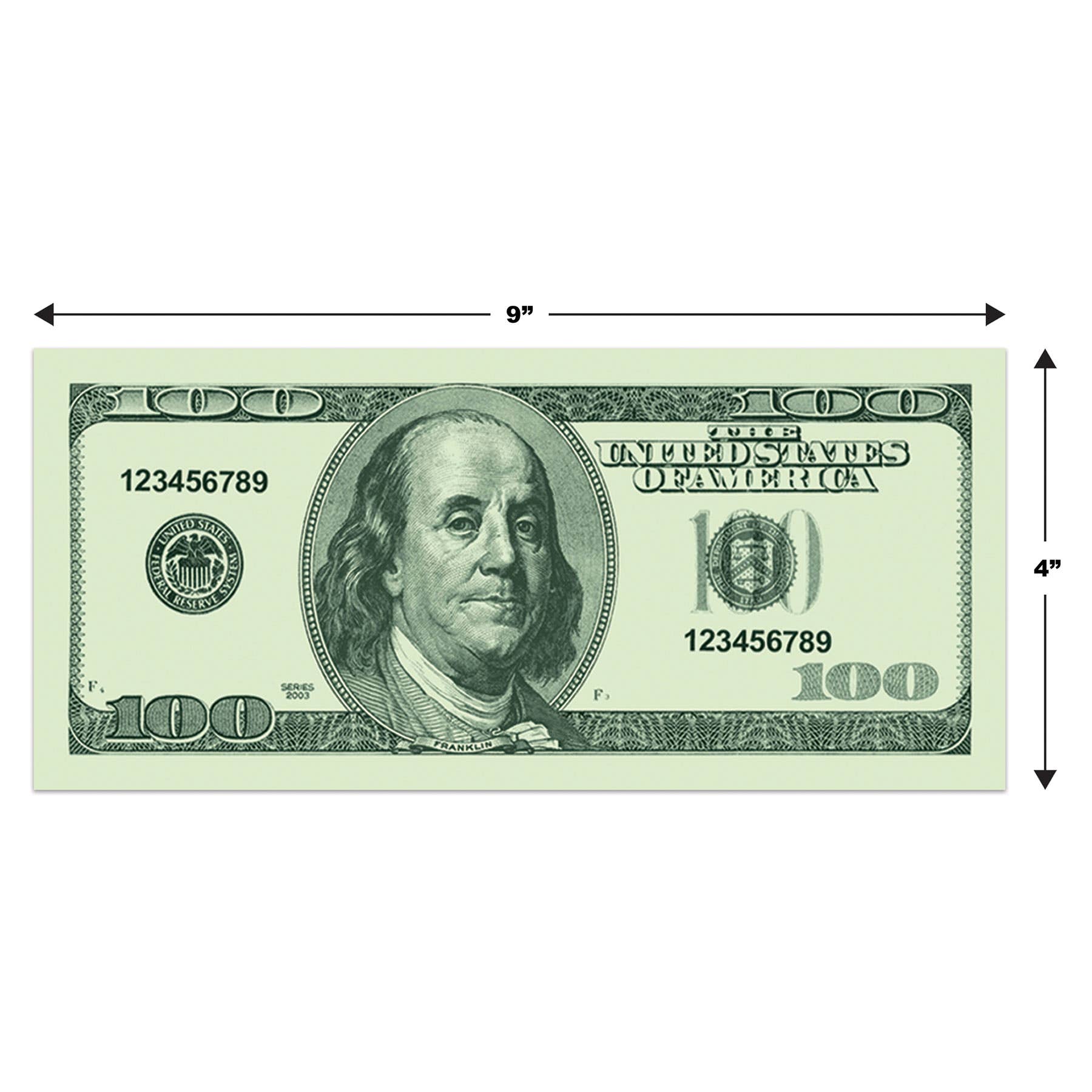 Beistle – Engroshandel Gæstegave – Casino legepenge til festdekoration, 4" x 9", 100 pr. pakke4