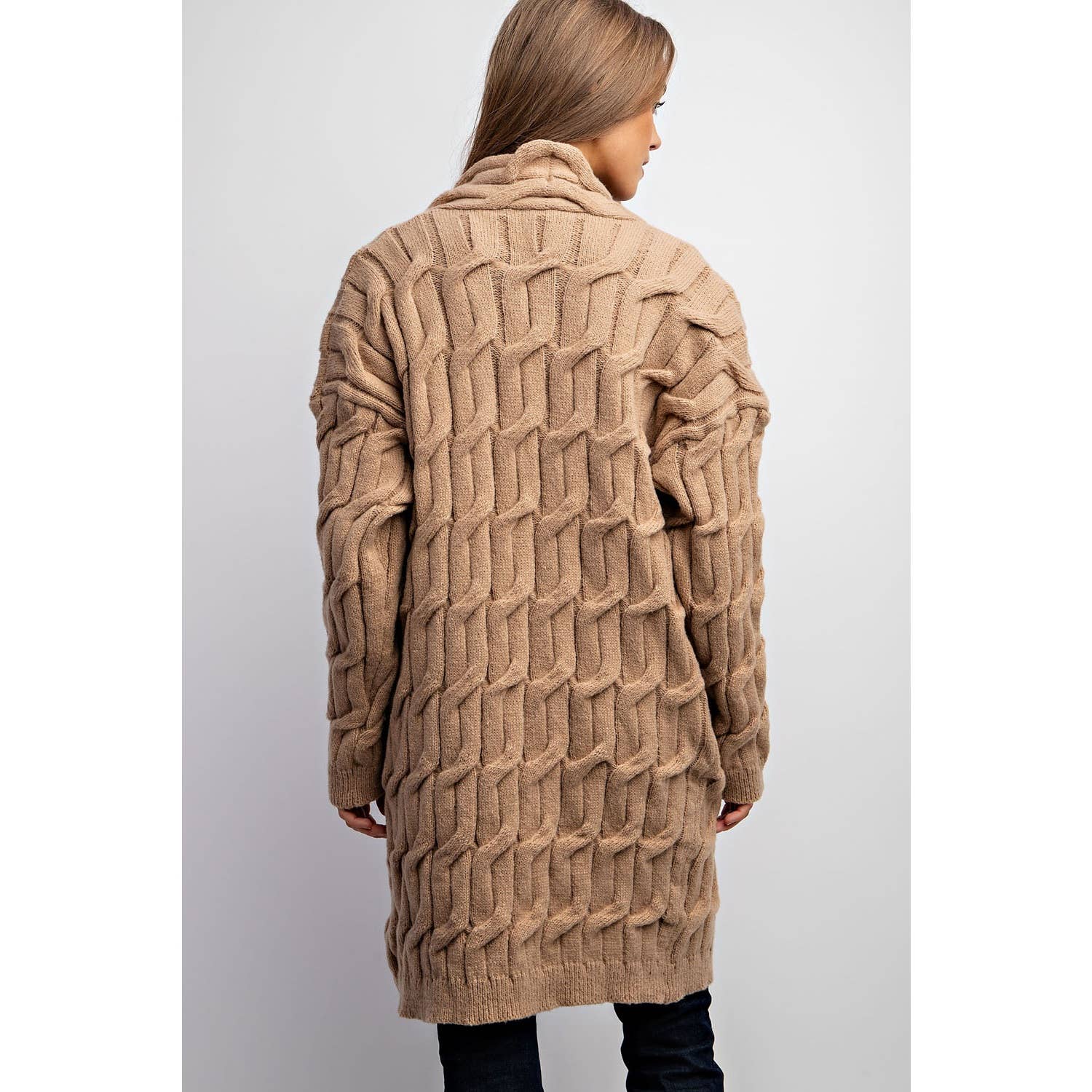 Sweet Generis - Wholesale Cardigan - Women's - CHUNKY CABLE KNITTING CARDIGAN17