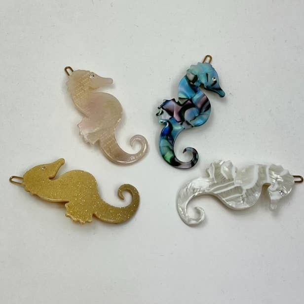 Dreamy Seahorse Side Barrettes for wholesale by Medusa's Heirlooms
