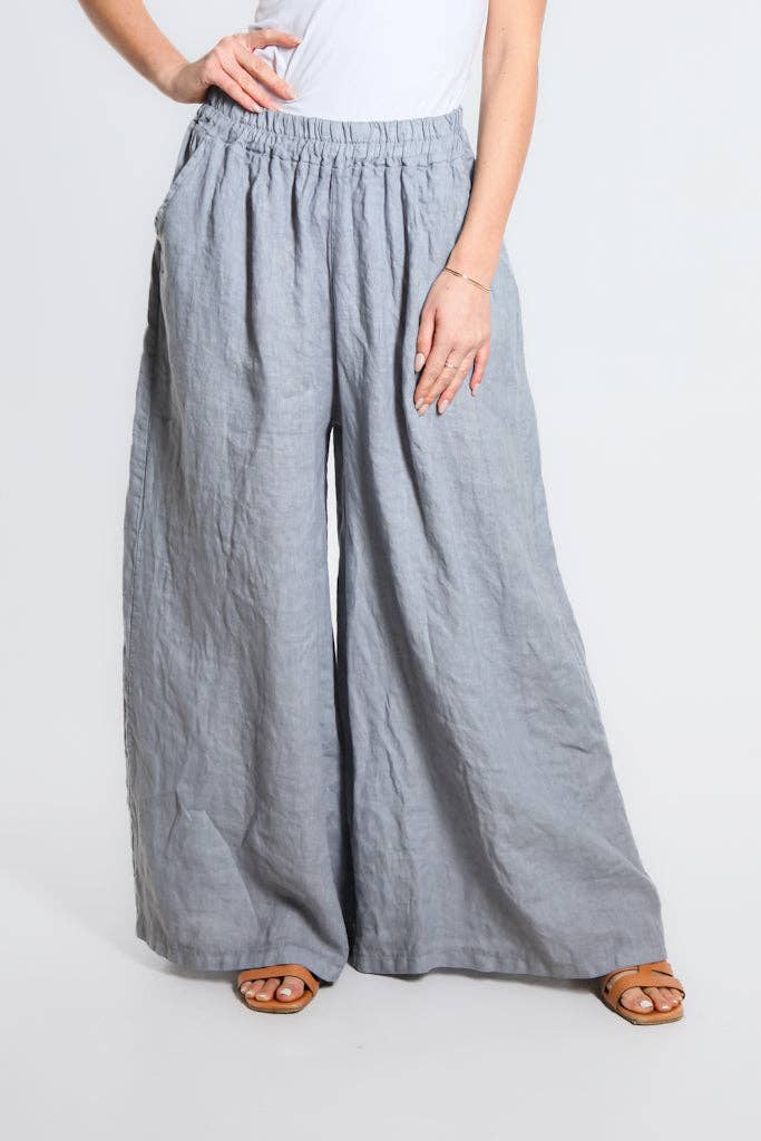 TINA Stephens Italy/Tees By Tina - Vente Pantalon – femme - Pantalon large en lin Angelena (PL187)1